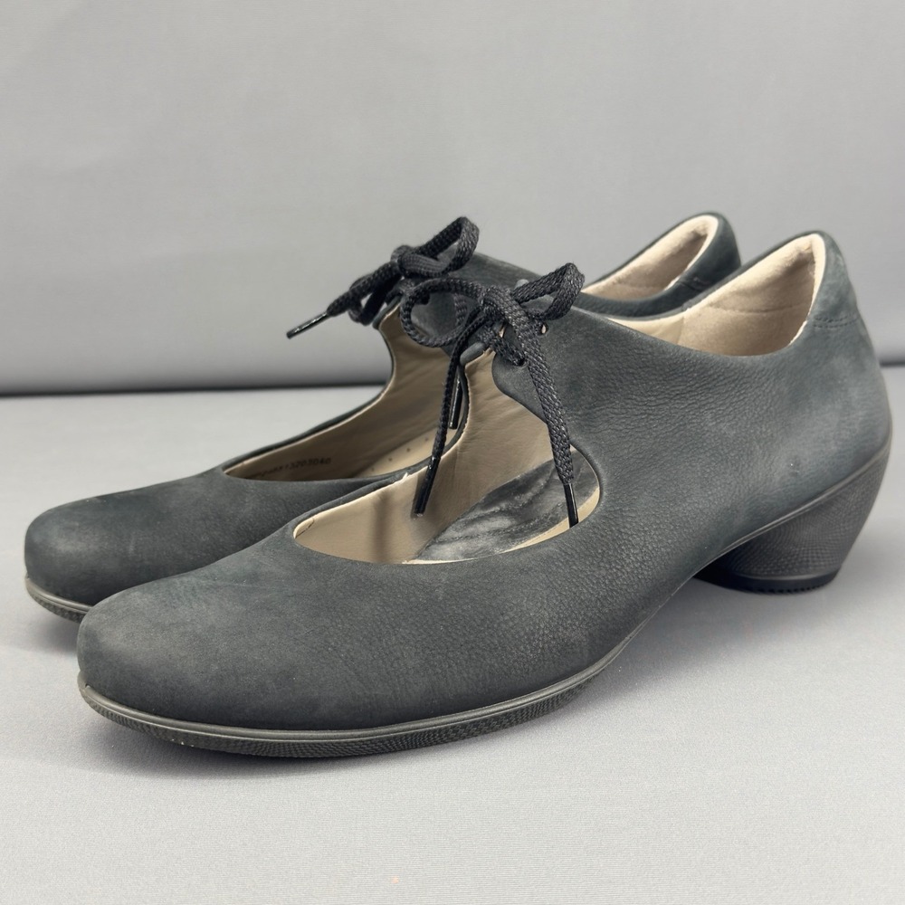 ECCO Scupltured Lace Up Mary Jane Pumps Gray‎ Size 9.5US / 40EU